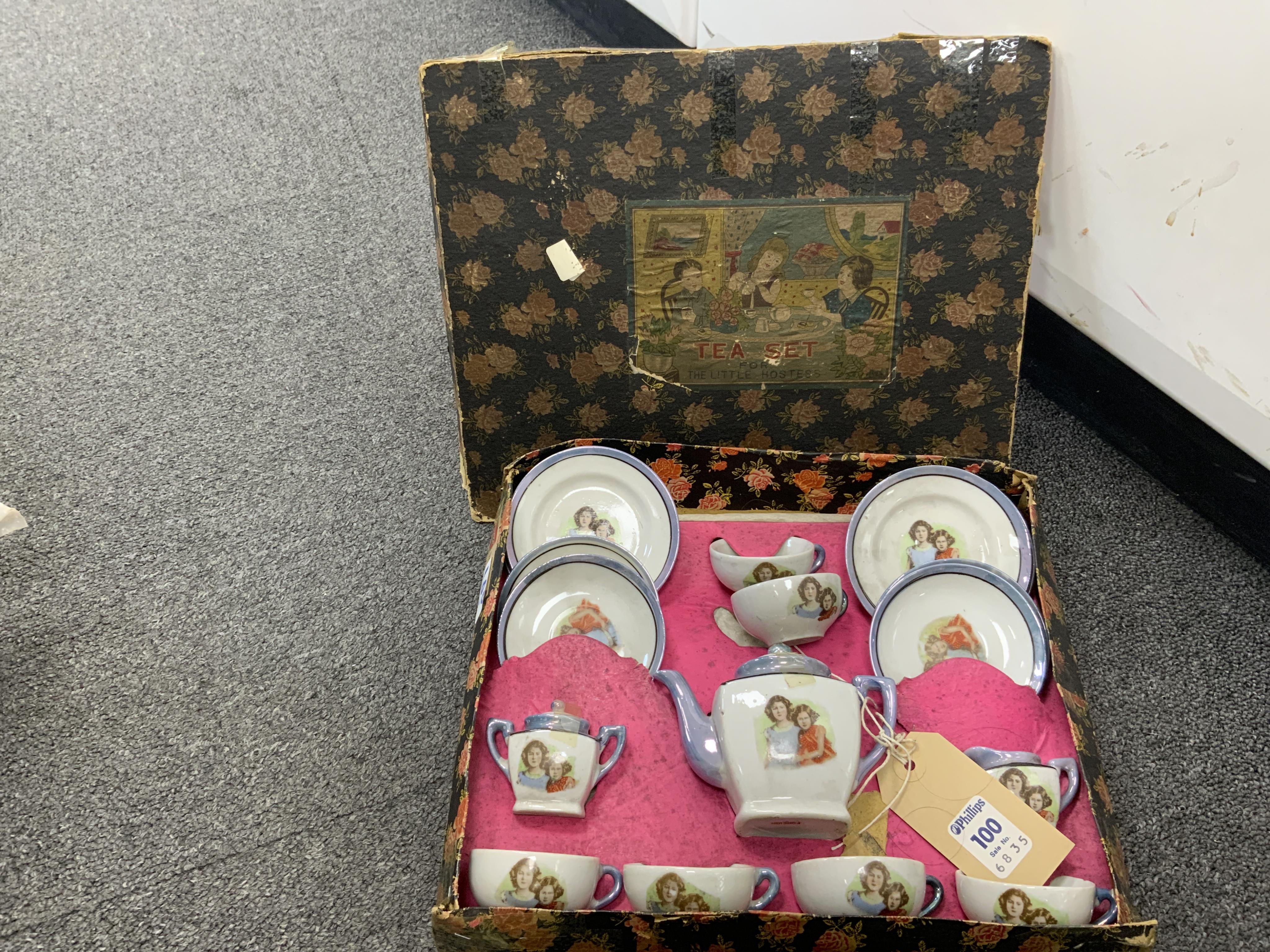 Six child’s tea sets, etc. including; a china Cinderella set comprising of teapot, six cups and saucers, tea plates, and two bowls